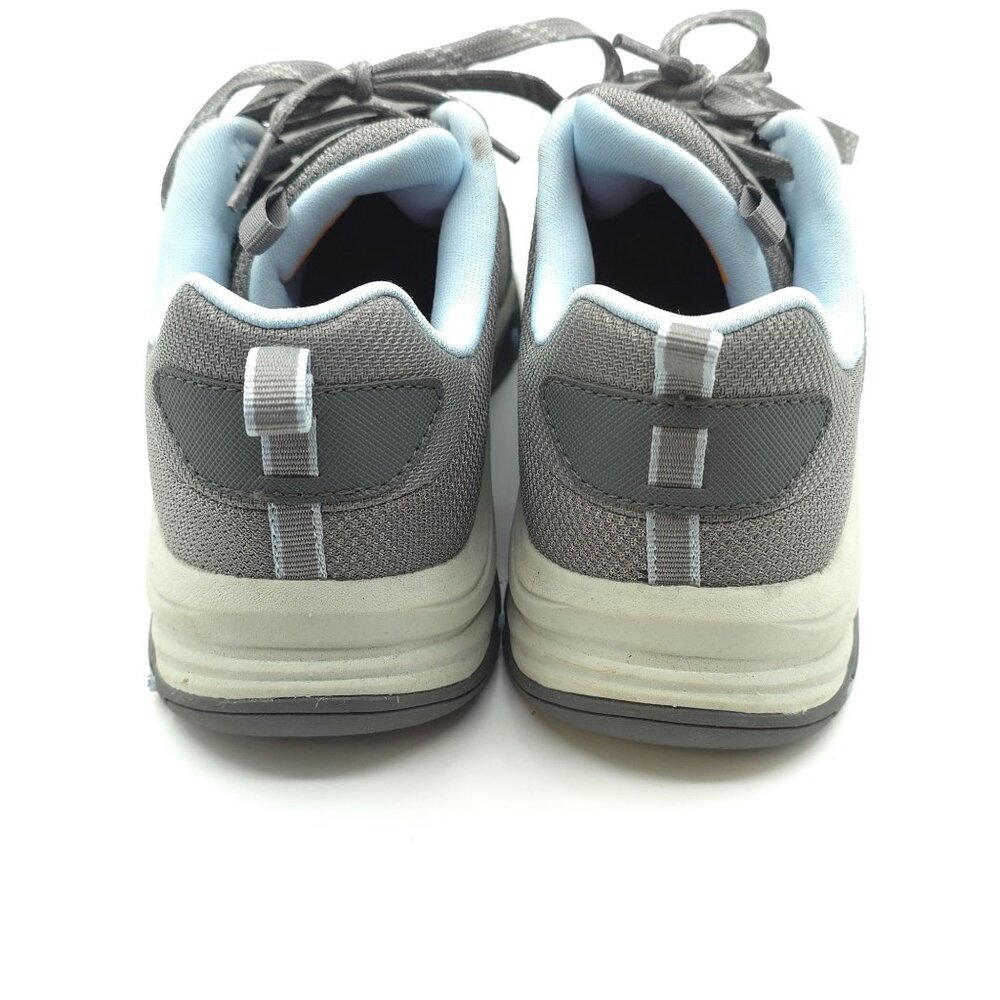 Skechers Air-Cooled Memory Foam Gray Lace-Up Steel Toe Sneakers - Picture 3 of 9